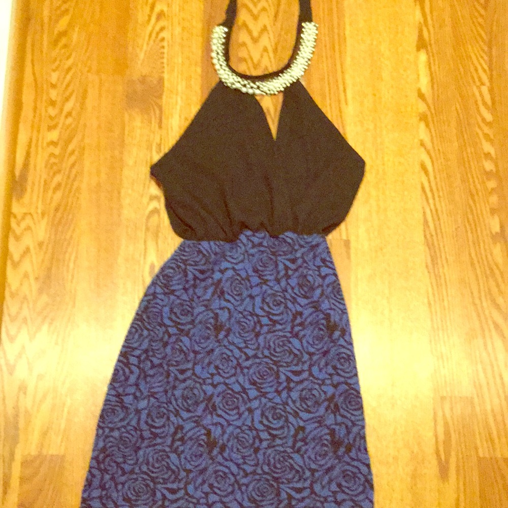 Blue and Black glamorous dress